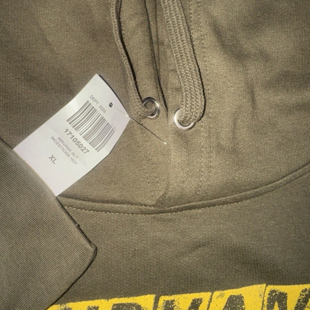 NIRVANA INCESTICIDE MENS SHIRT GREEN Adult Hoodie  XL NWT Hot Topic Kurt Cobain - Picture 3 of 4